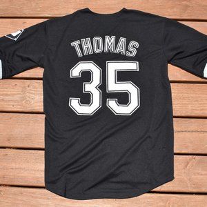 New! Frank Thomas #35 Chicago White Sox Black Baseball Jersey Adult Men's Large